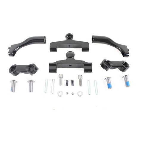 V-Twin Mfg. Adjustable Passenger Floorboard Mount Kit For Harley Touring 1993-2026 Black [Previously Installed]