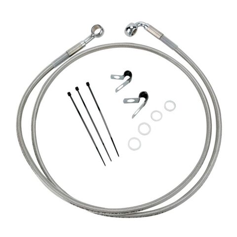 Drag Specialties Extended Front Brake Line Kit For Harley FXD / FXR / XL 1988-2003 +2" / Stainless [Incomplete]