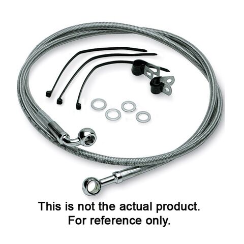 Drag Specialties Extended Front Brake Line Kit For Harley Touring Non ABS 2008-2013 +8" / Stainless [Previously Installed]