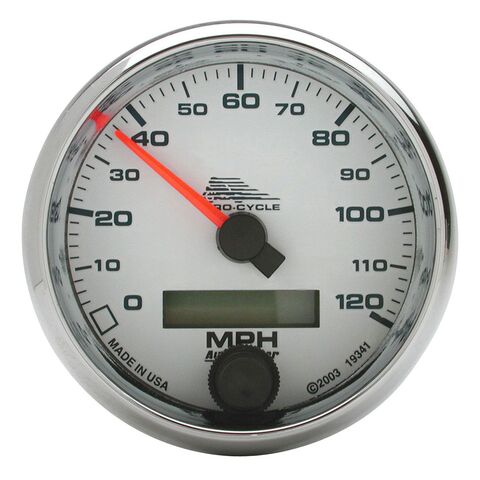 AutoMeter Electronic Speedometer 3-3/4" / White 120 MPH [Blemished - Good]