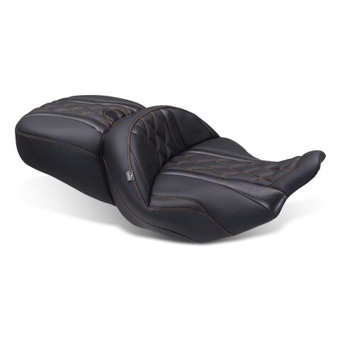 Mustang Super Touring Deluxe Diamond One-Piece 2-Up Seat For Harley FLHX / FLTRX 2023-2026 Standard Reach / Manda... [Previously Installed]
