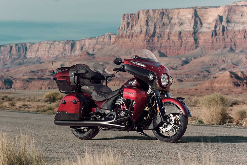 The Roadmaster 125th Anniversary Edition staged in a desert landscape.