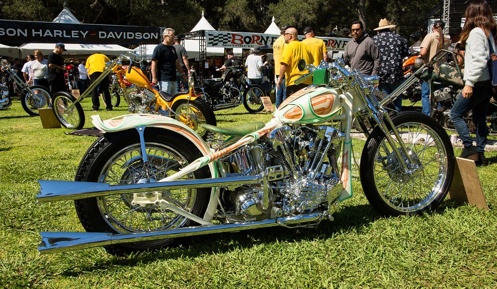custom FXR with gold and bronze paint and a mini fairing