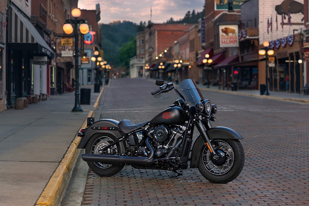 The 2026 Deadwood parked on the main strip of an old downtown.