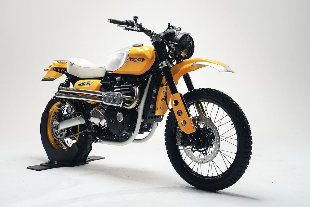 yellow custom version of the Scrambler