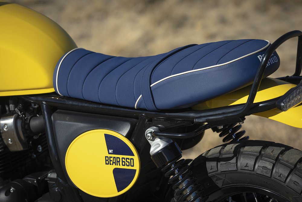 2026 Royal Enfield INT Bear 650 seat detail.