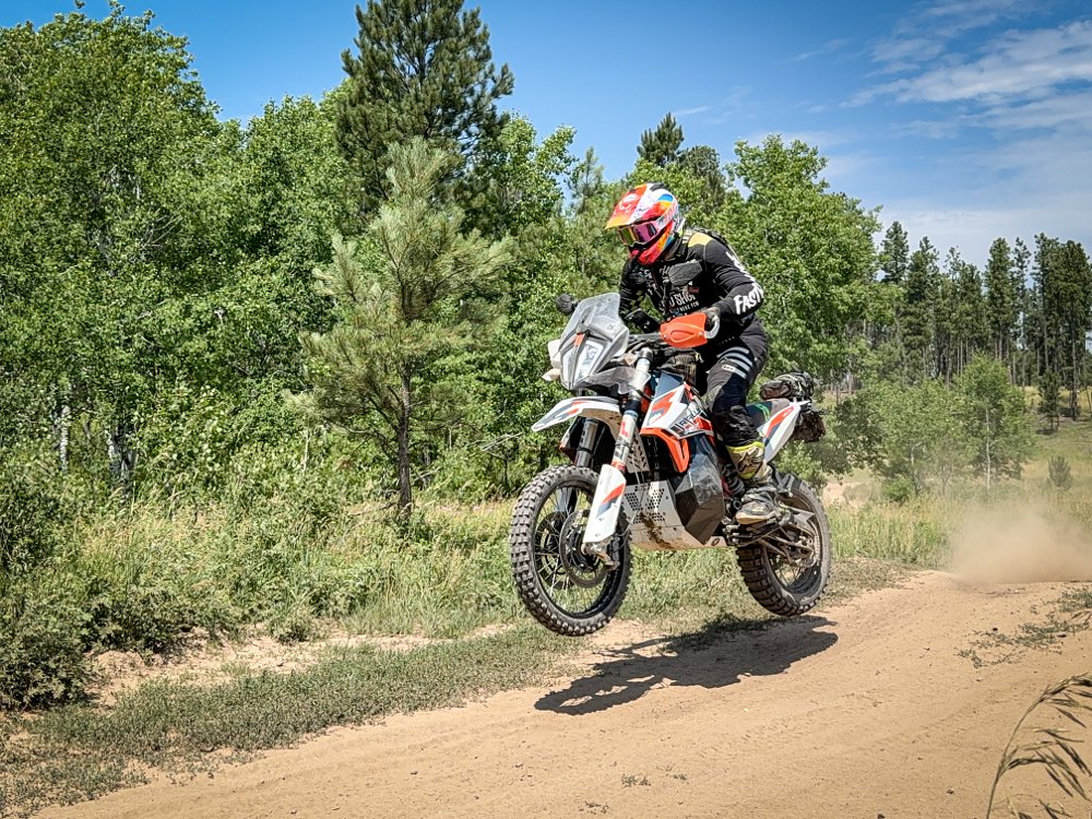 Spurgeon Dunbar riding his 2021 KTM 890 Adventure R Rally