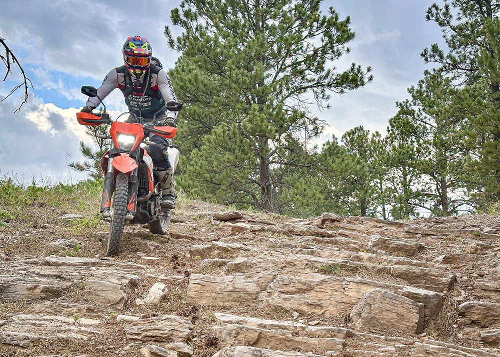 Zack Courts riding a KTM 690 Enduro in his Sidi Crossfire 3 boots