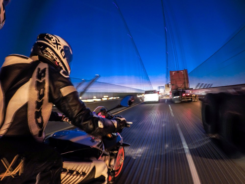 motorcycle in traffic