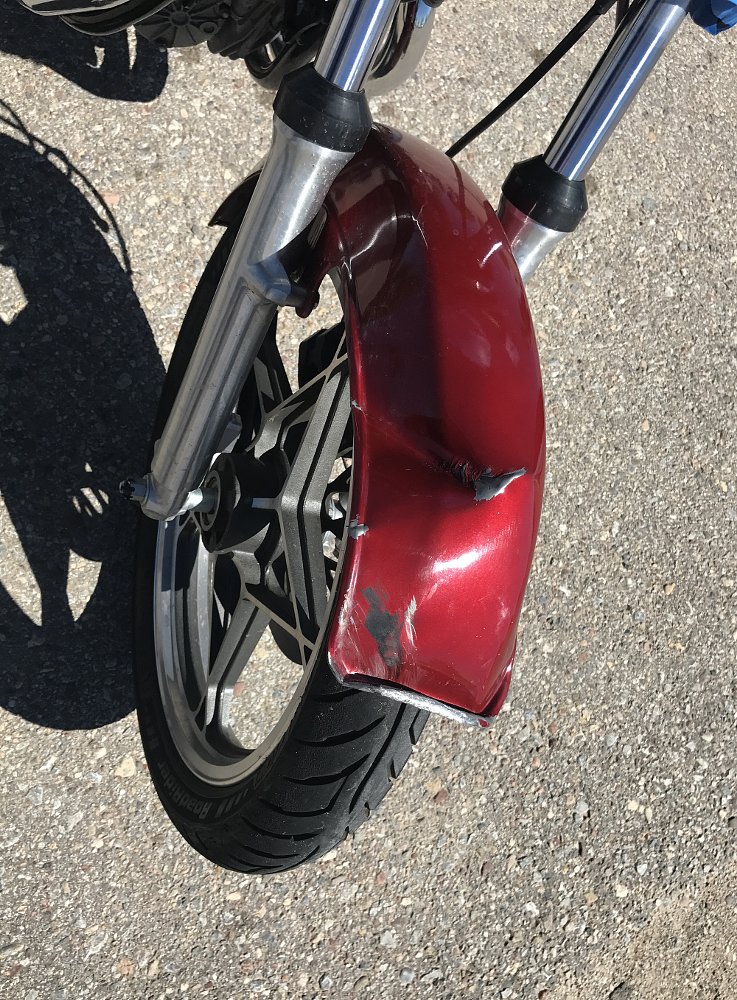 damaged front fender
