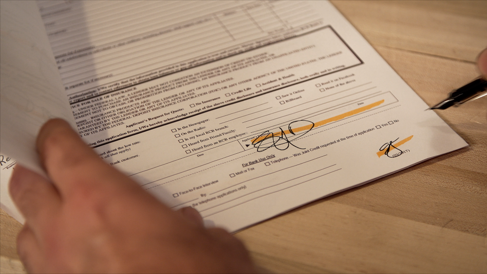 Signing some paperwork