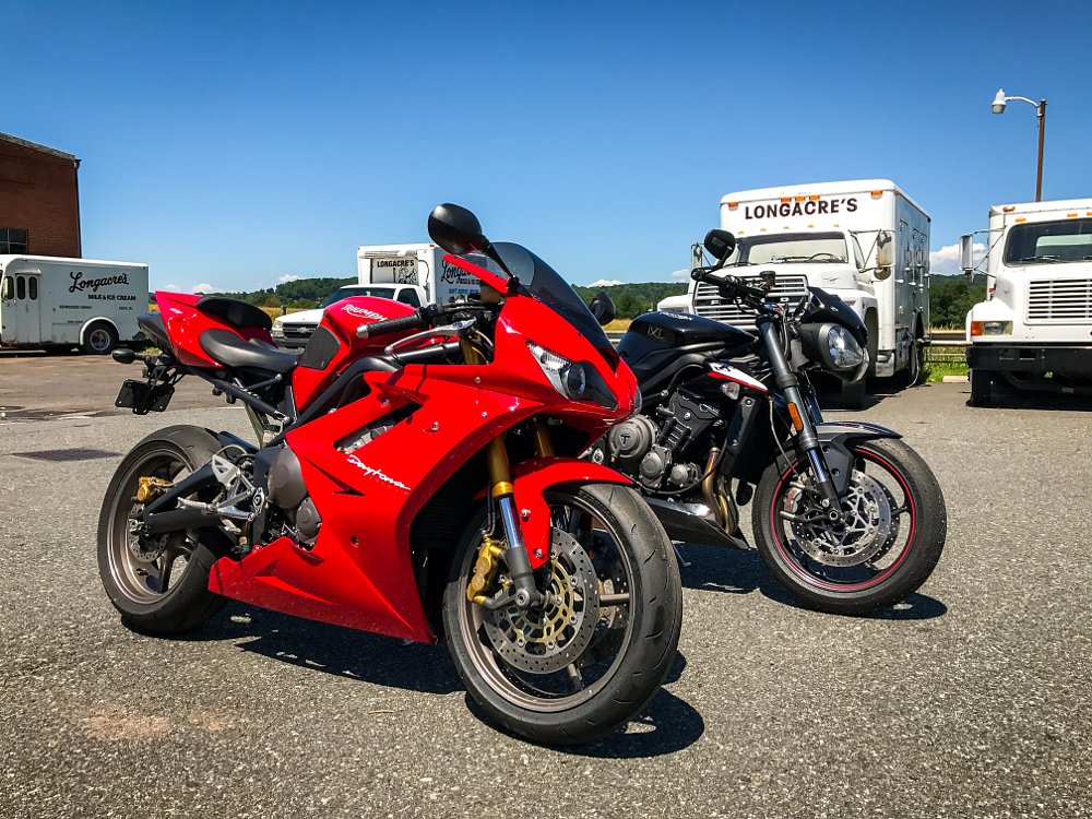 2006 Triumph Daytona 675 and 2018 Triumph Street Triple RS