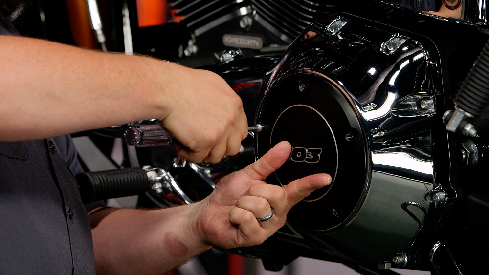 Removing a motorcycle clutch cover