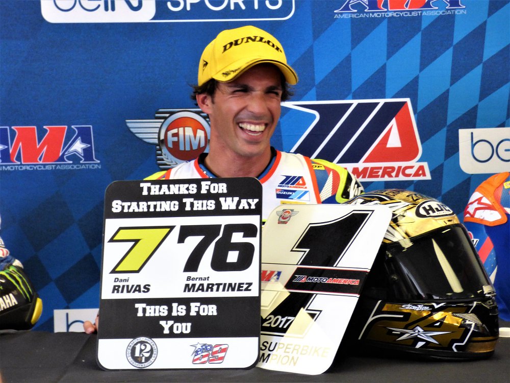 Toni Elias with plaque