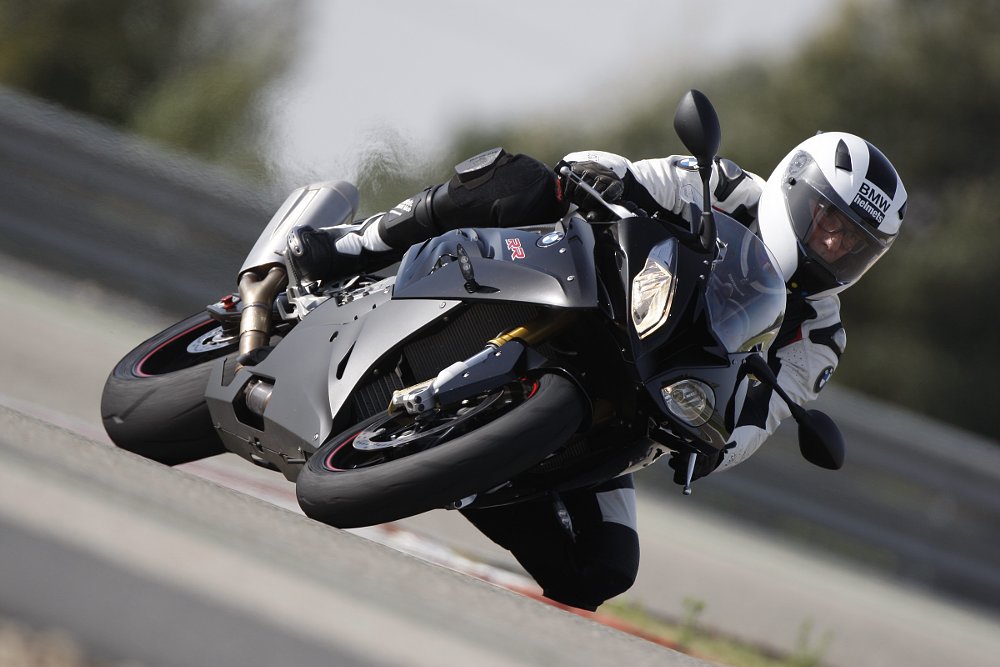 Dr. Karl-Viktor Schaller rides his BMW