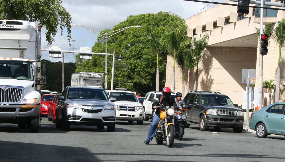 motorcycles in intersection