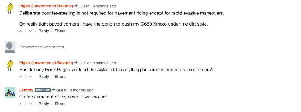 Best One-Liner, Part 2. RevZilla photo.