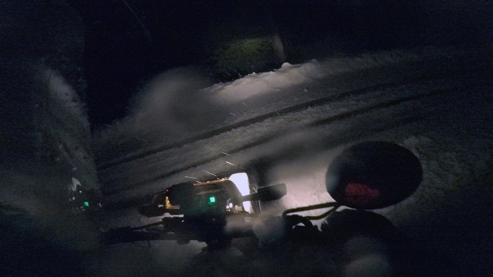 sliding in the snow on the TW200