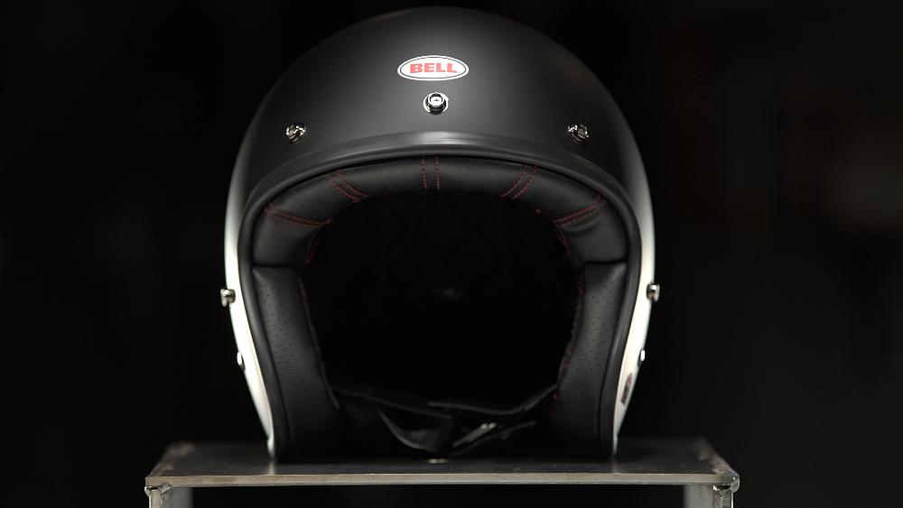 Open face motorcycle helmet