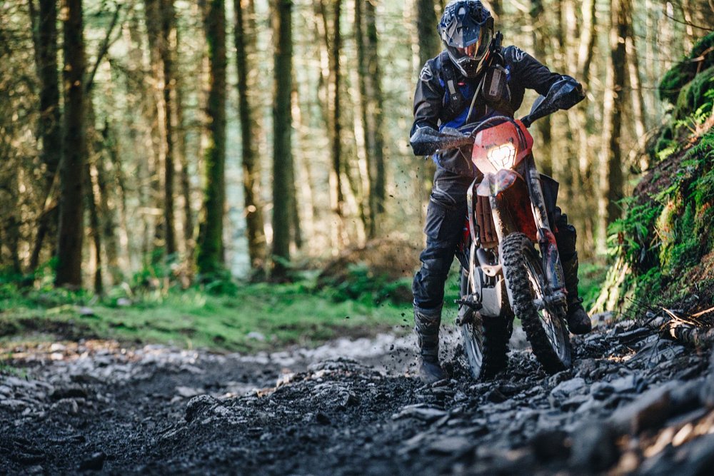 riding in the forest on the Isle of Man