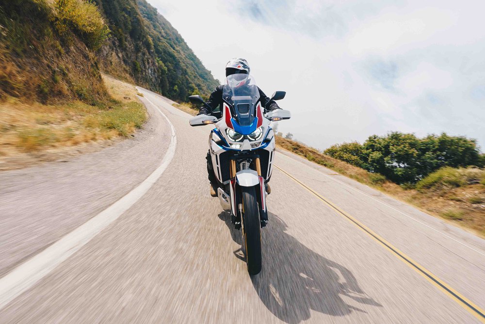 Honda Africa Twin mountain road action
