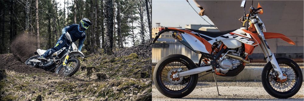 Husqvarna FE 501 and KTM 500 EXC-F supermoto