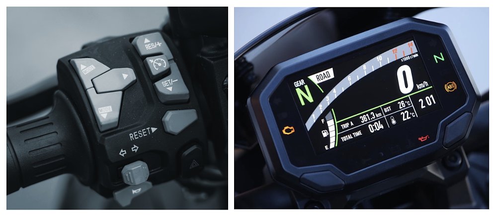 Kawasaki Z H2 switchgear controls and rectangular, color dash