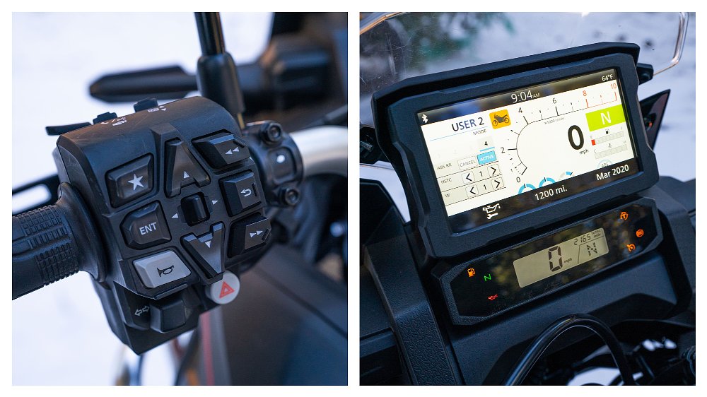 Honda Africa Twin 1100 controls. 