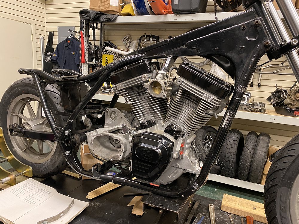 old bike build in progress
