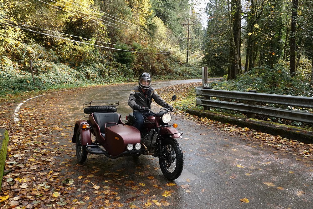 Mark Gardiner rides a Ural Gear Up