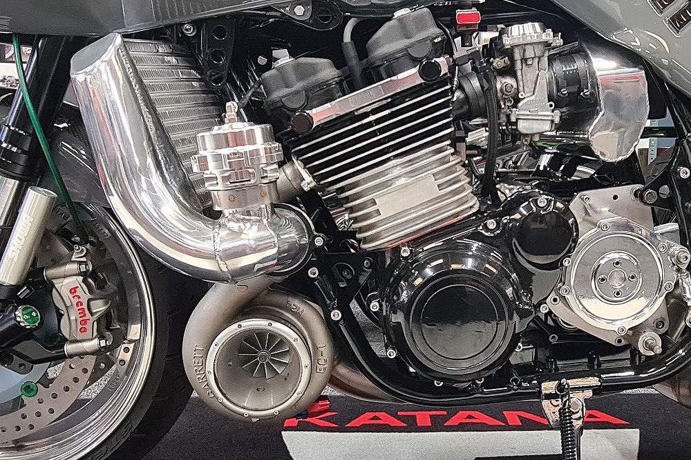 closeup of the turbocharged engine