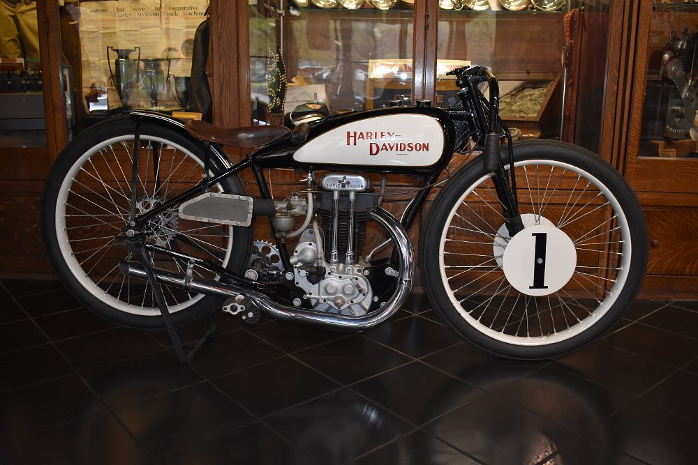 display of Joe Petrali's CAC race bike