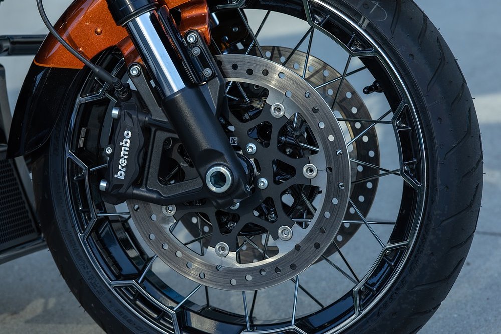 front wheel of the CVO Street Glide