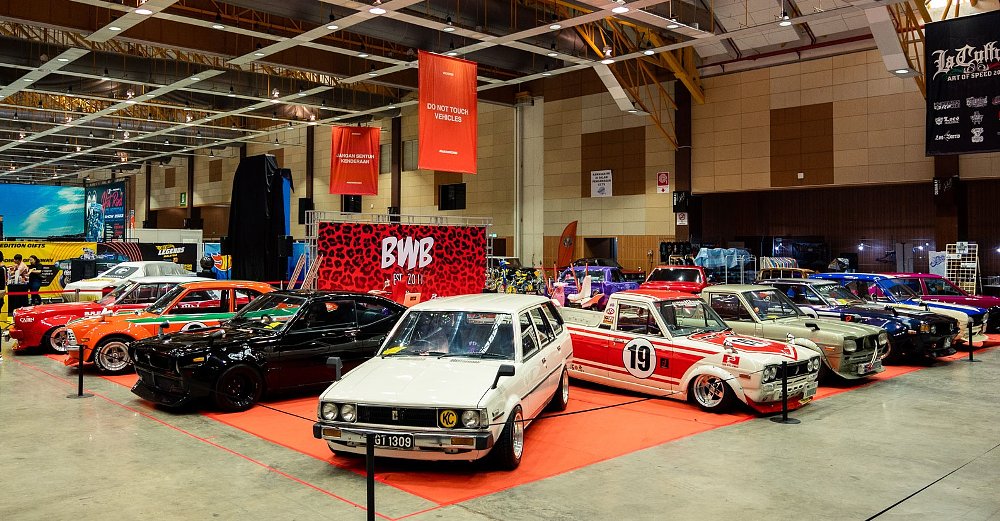 cars on display at the show