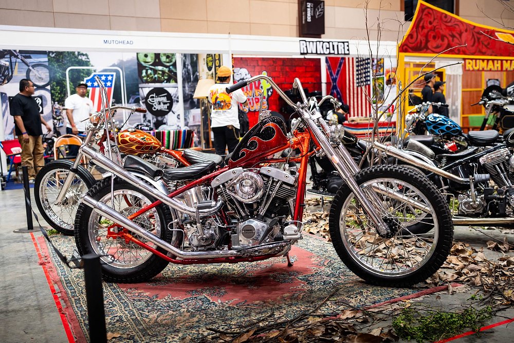 custom Harley-Davidson on display