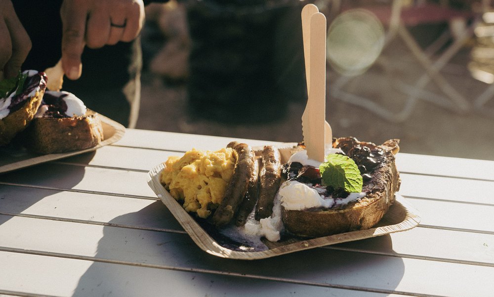 a meal prepared by Wilderness Collective's chef