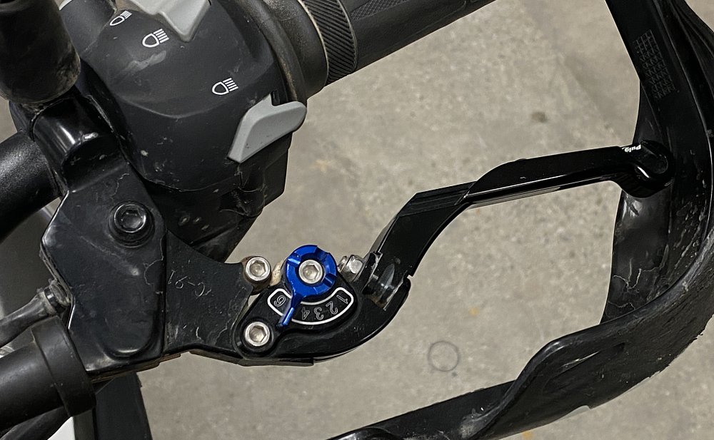 Adjustable motorcycle levers.