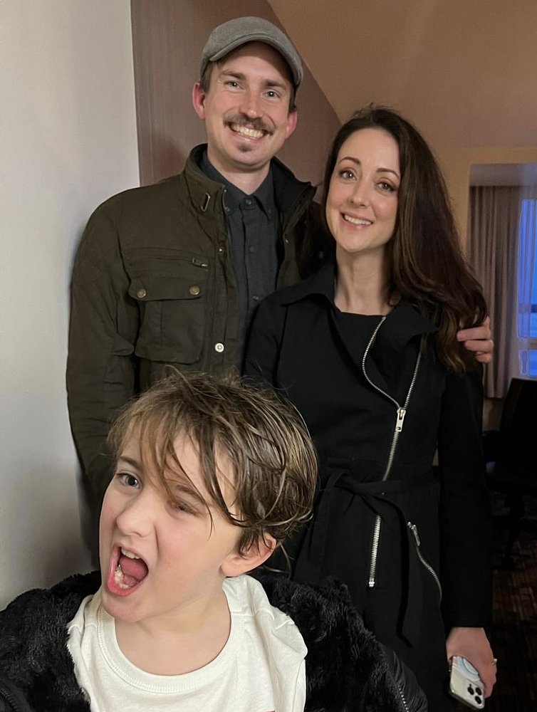 the author with his wife and son