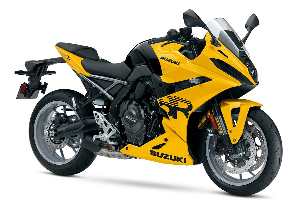 bright yellow Suzuki GSX-8R