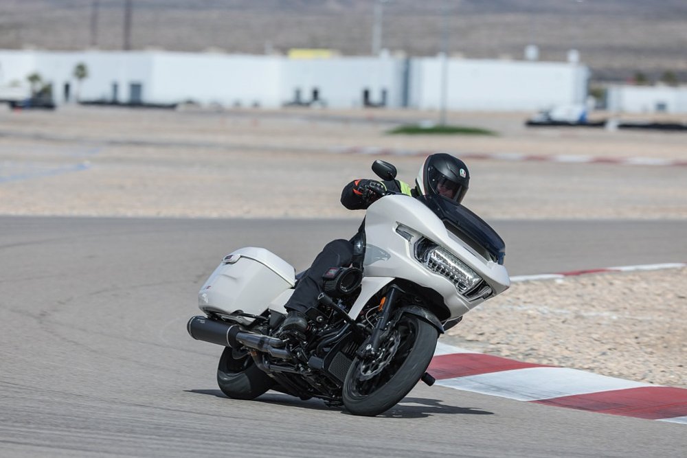 2024 Harley-Davidson CVO Road Glide ST ridden on the race track