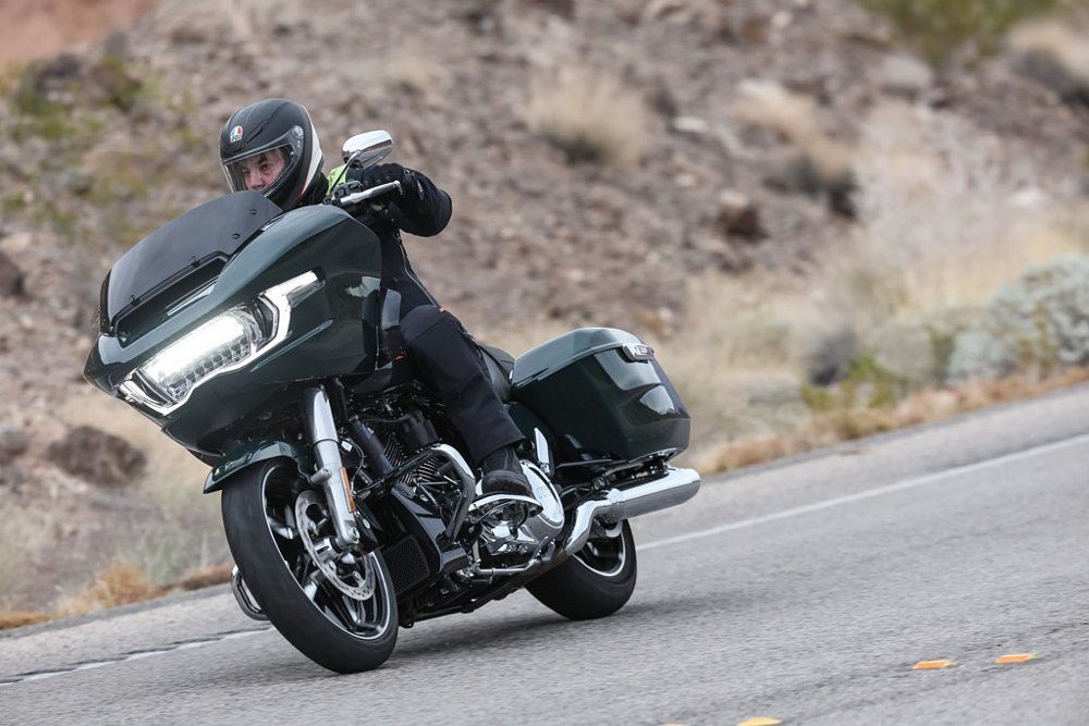 riding the Road Glide on a two-lane road