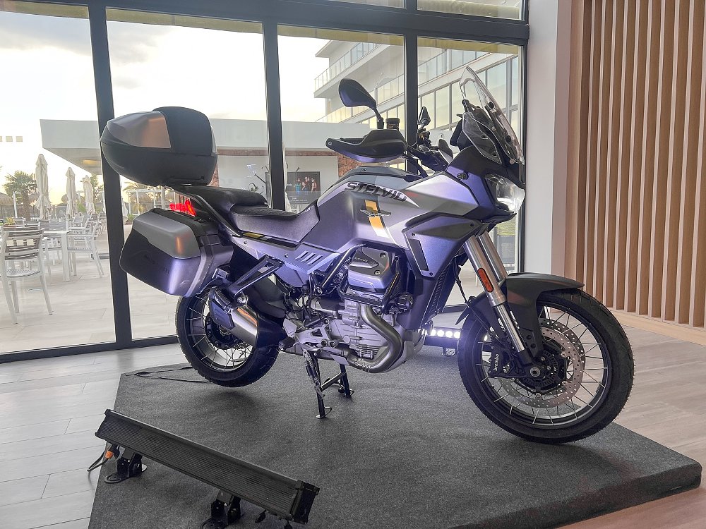 Stelvio on a display stand with accessories added