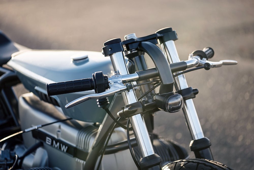 front of motorcycle with small headlight