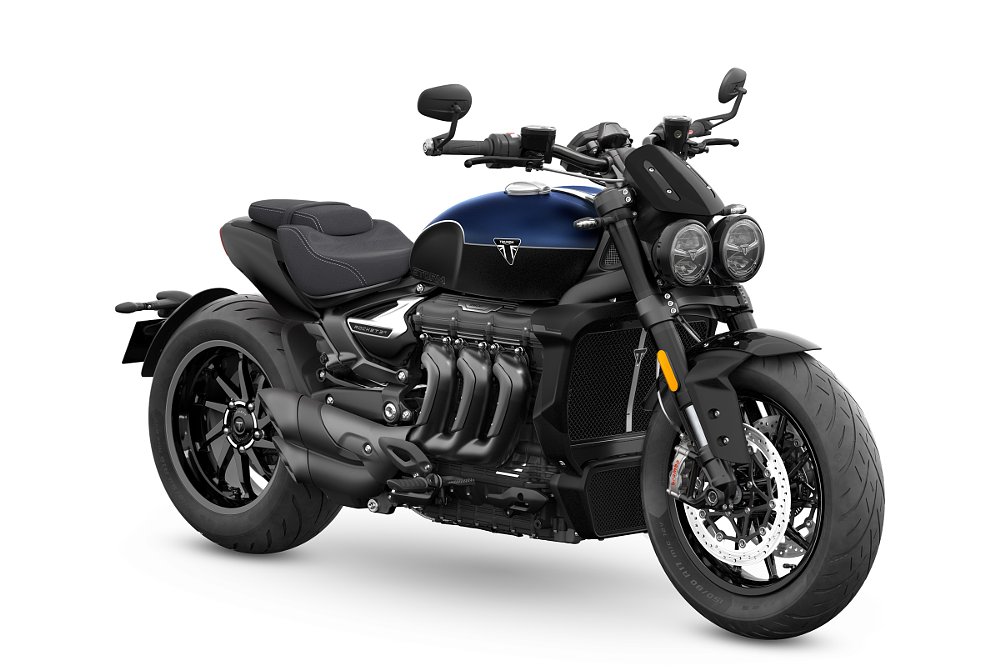 studio photo of the Rocket 3 in blue