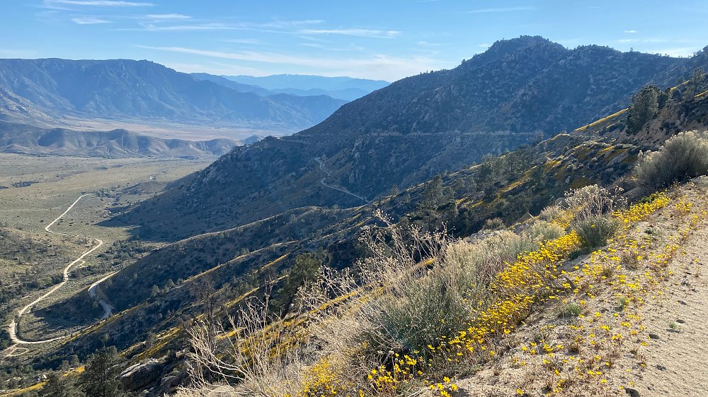 switchbacks on a mountainside desert road
