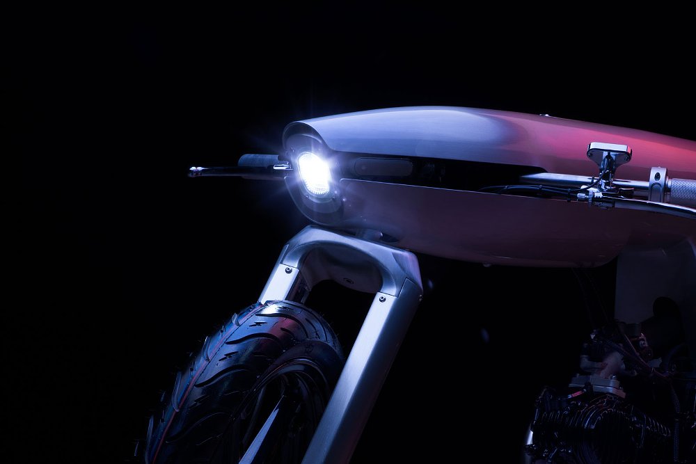 front view of the nose cone of the motorcycle