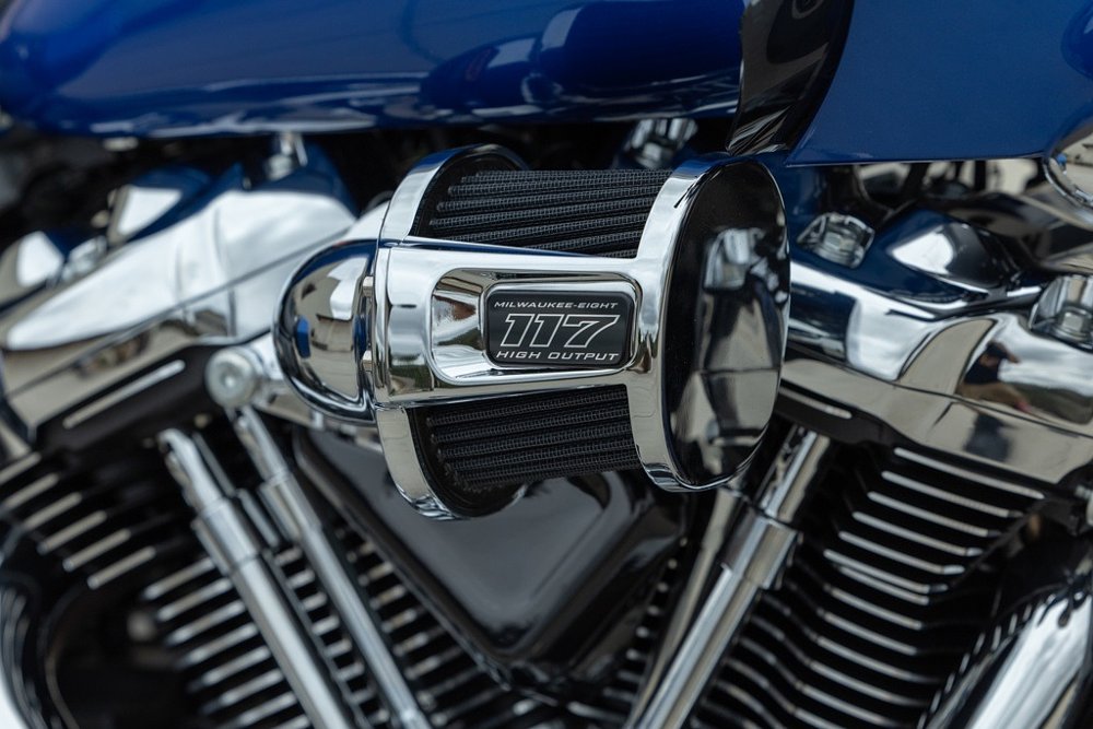 close view of the 117 V-twin engine