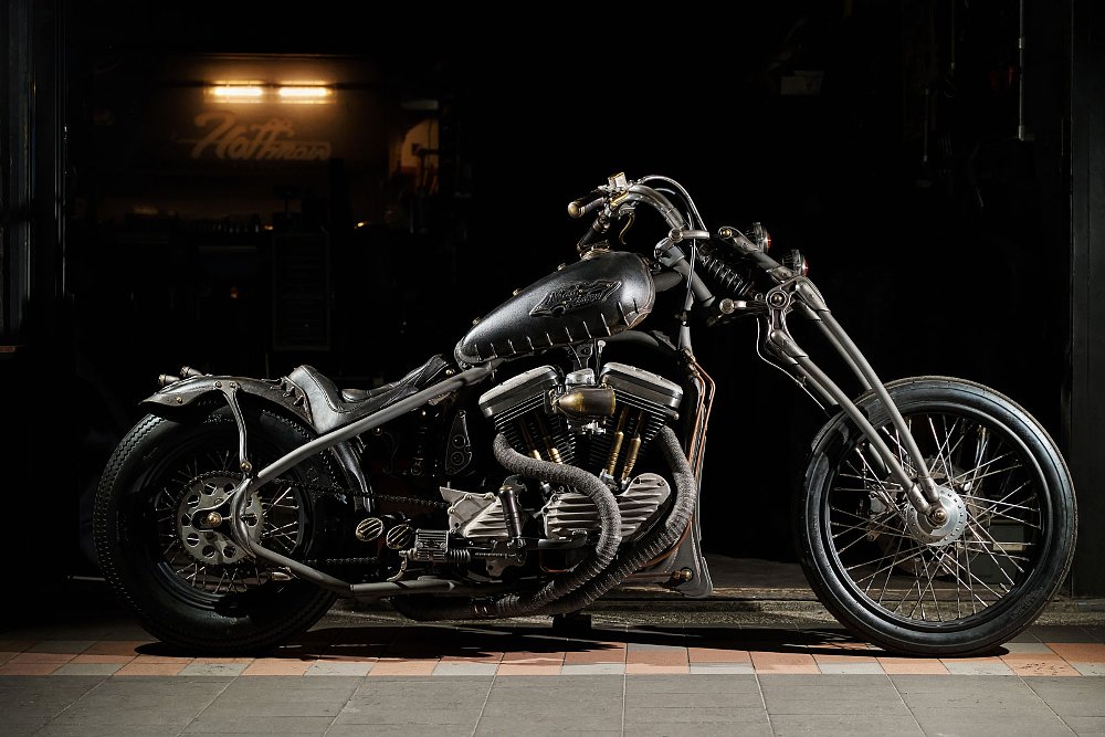 custom Sporster with girder front fork