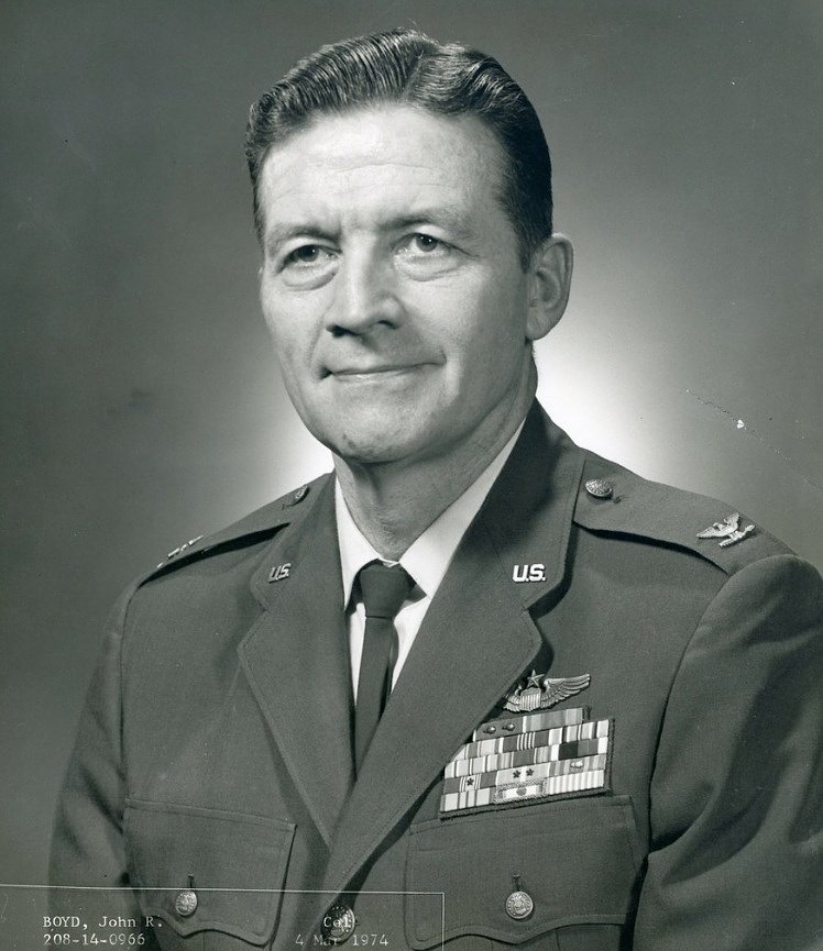 black and white portrait of John Boyd in military uniform