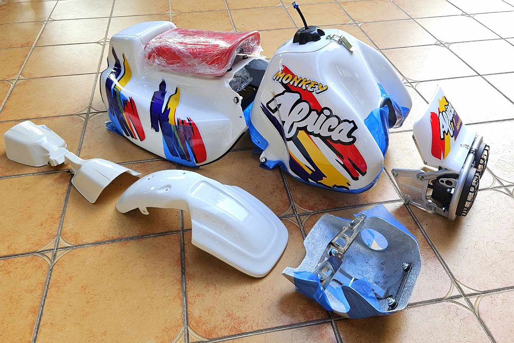 uninstalled parts of the kit arranged